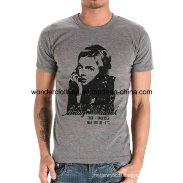 Impression sur mesure Design écran mode vente chaude été gris hommes T-Shirt